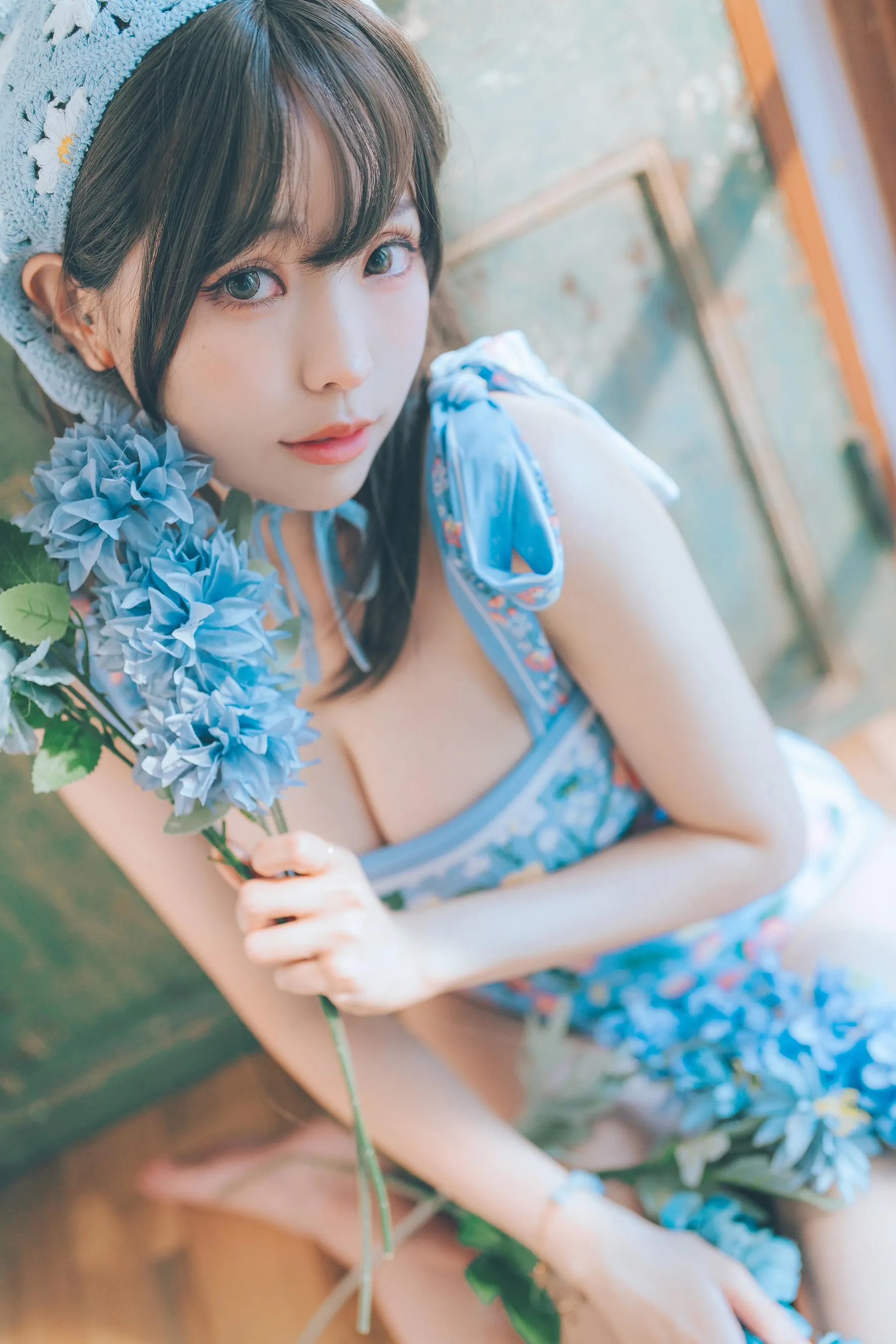 ElyEE子 – NO.122 2023.august D-復古水藍花 Vintage Aqua Blossom [39P]插图5